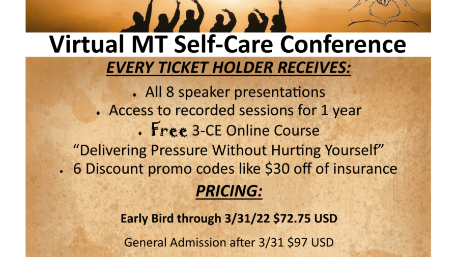 1st International Take Care of You School Event for Massage Therapists