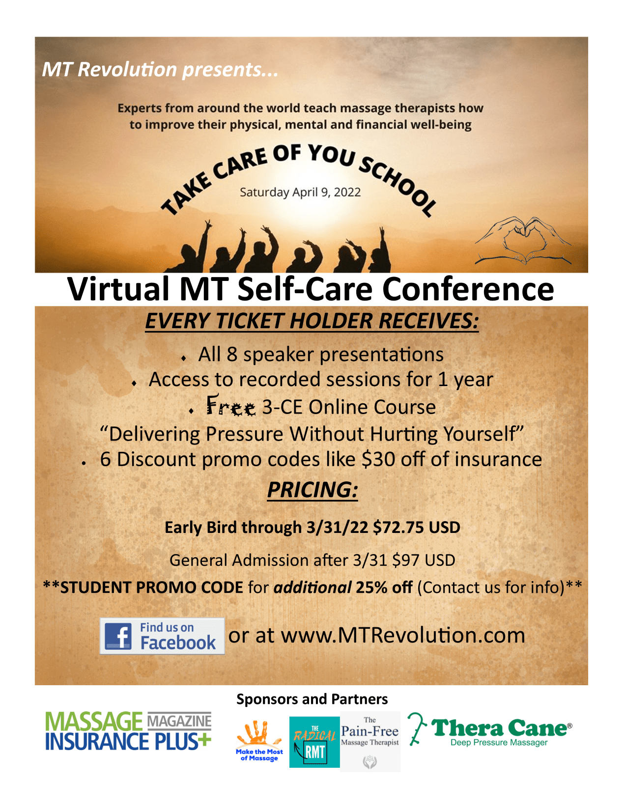 1st International Take Care of You School Event for Massage Therapists